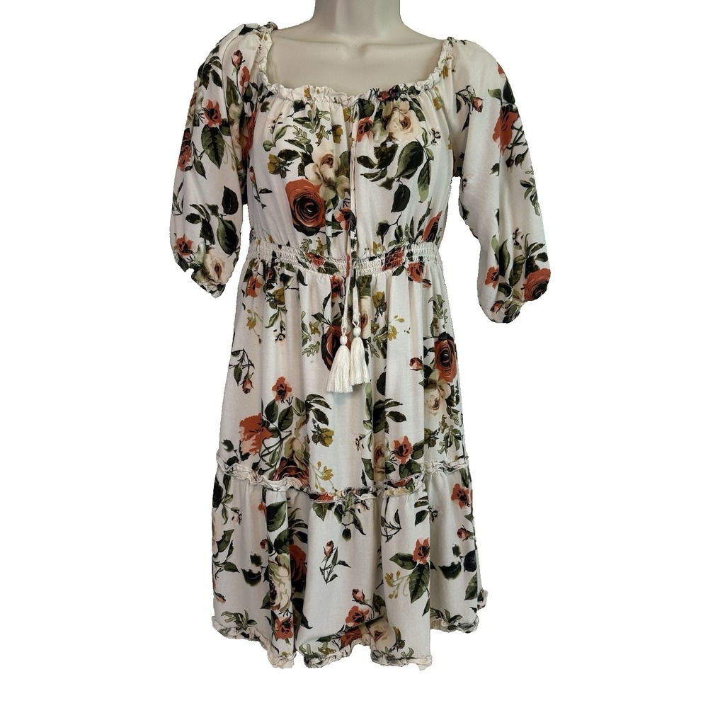 J For Justify Floral Tiered Midi Dress S Ruffles Cottagecore Feminine Fairy